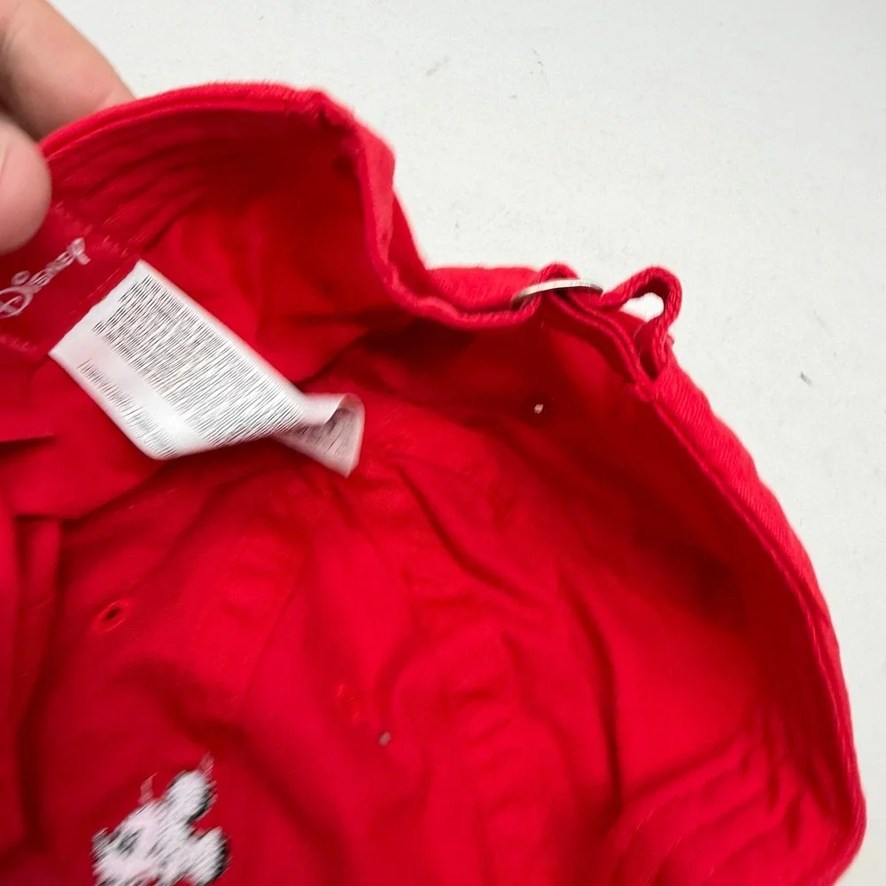 Disney Hat Unisex OS Mickey Mouse Red Embroidered Dad Cap EUC
